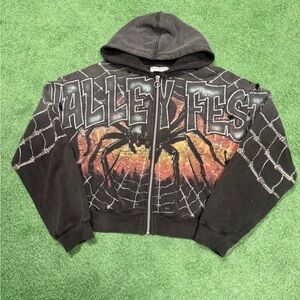 Vale Forever Valleyfest Spider Web Graphic Zip Hoodie